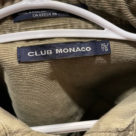 Vintage Club Monaco Green/Beige Corduroy Button-Up Shirt - Picture 2 of 2